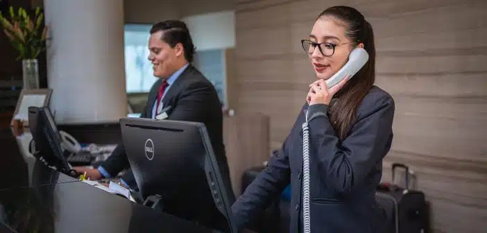 receptionists, phone call, hotel