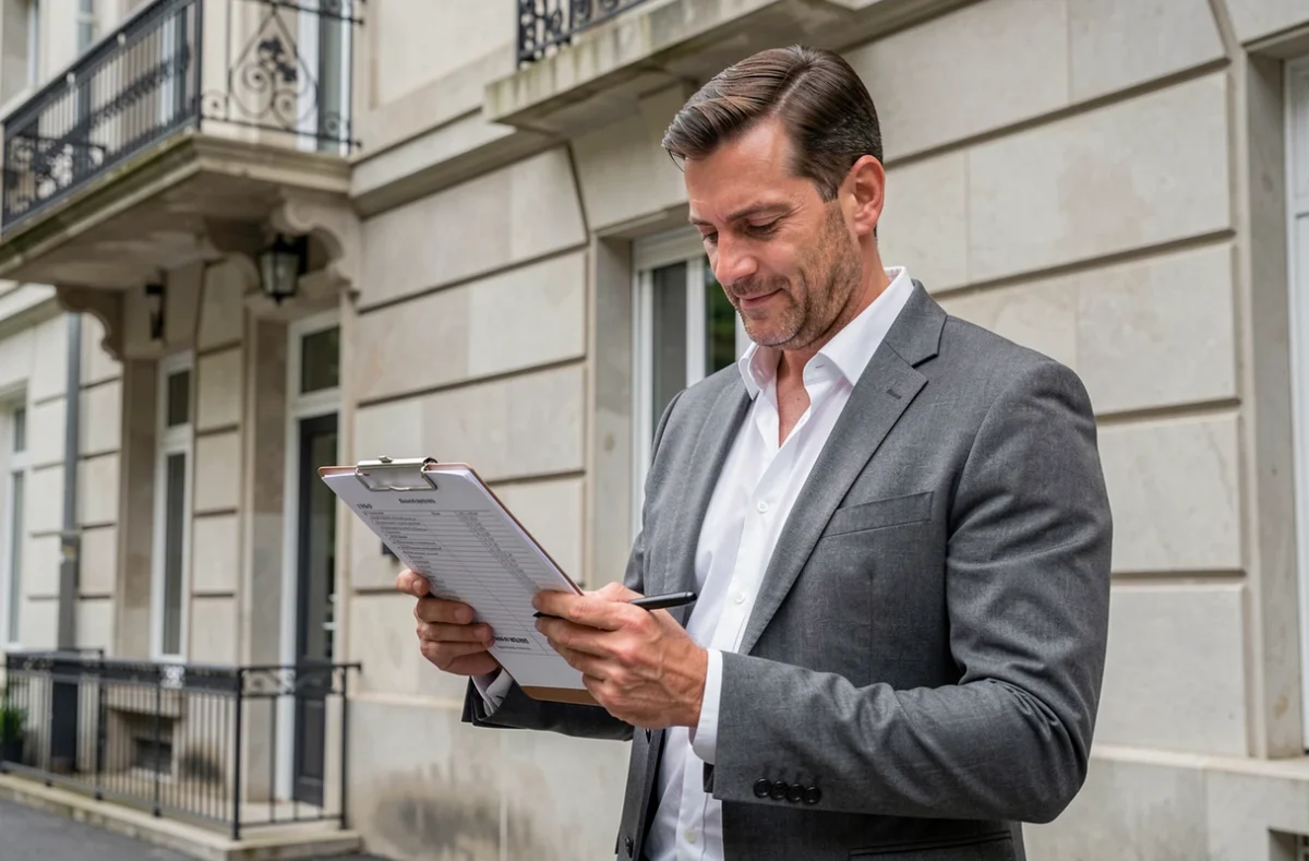Conseiller de Citya Immobilier devant un immeuble en copropriété à Compiègne