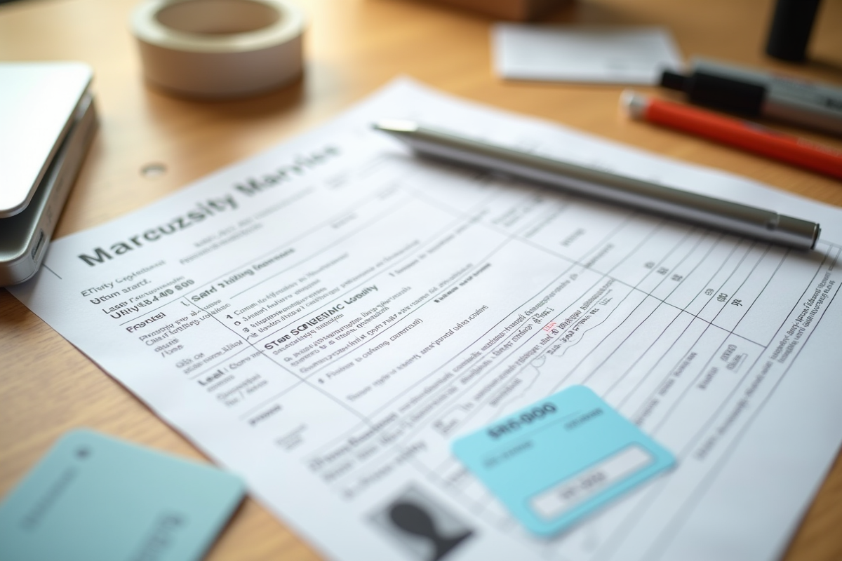 Détails de factures et contrat de location sur une table en ambiance lumineuse