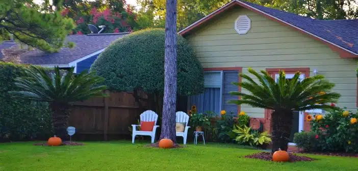 Une maison avec un jardin