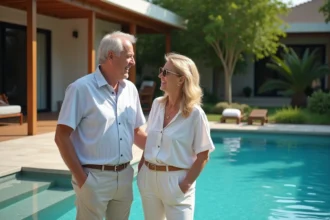 piscine extérieure ajoutant du charme à une maison moderne