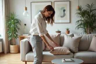 Décorateur d'intérieur transformant un espace avec du home staging