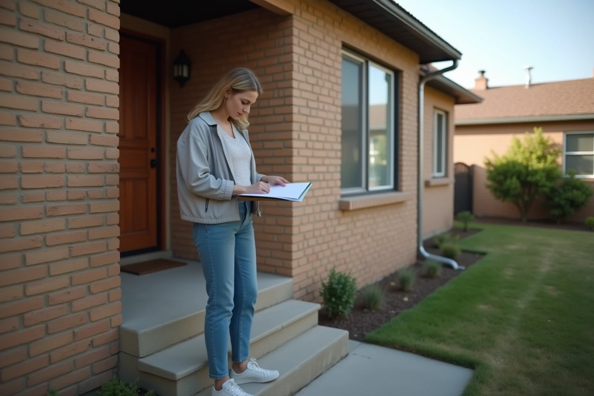 Jeune femme regarde la fondation d