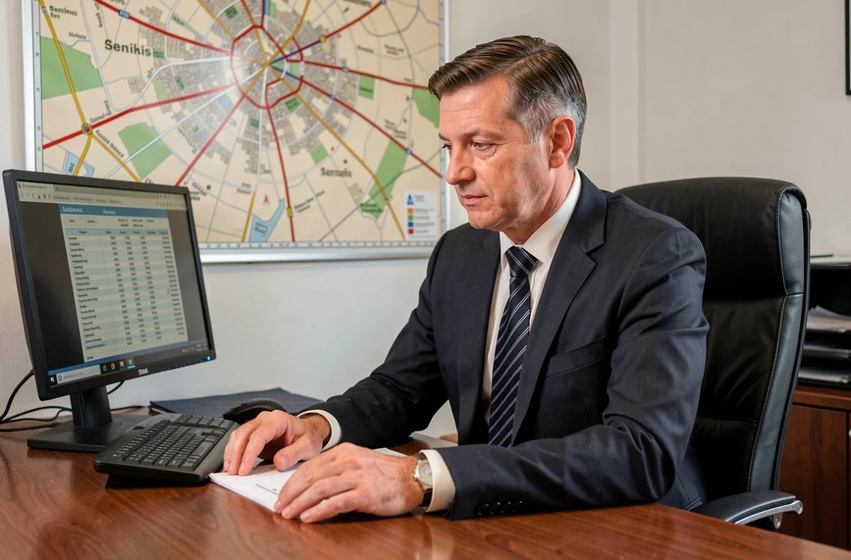 Gestionnaire de M.R.C. en train d'analyser des documents de copropriété à Senlis