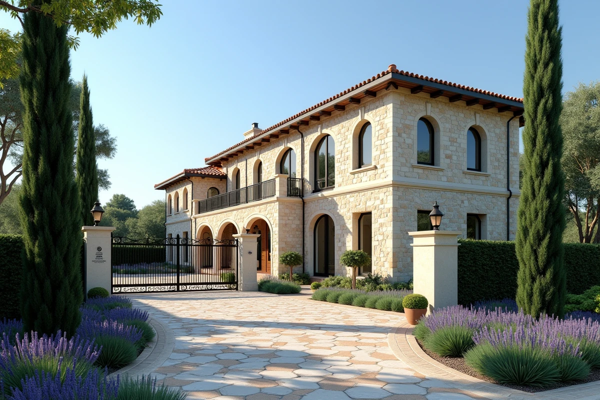 Villa de prestige avec façade en pierre et allée privée proposée à la vente par une agence spécialisée